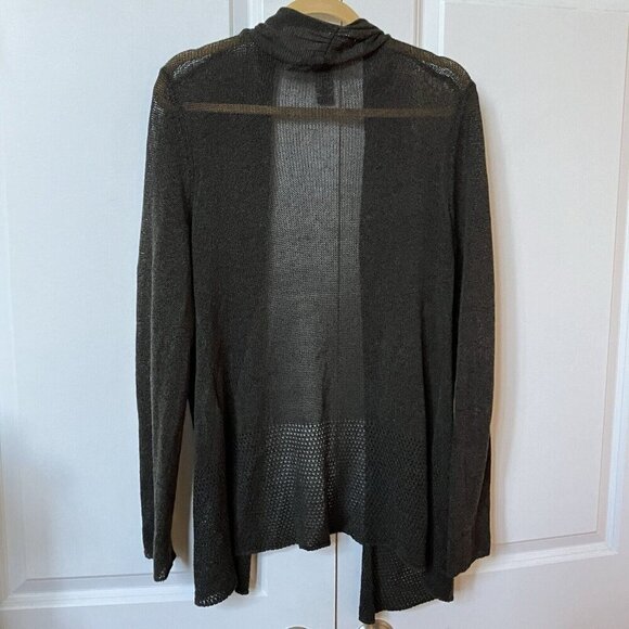 Olsen Europe Cardigan Womens M-L Linen Blend Knit Open Front Lagenlook Boho - Picture 4 of 8